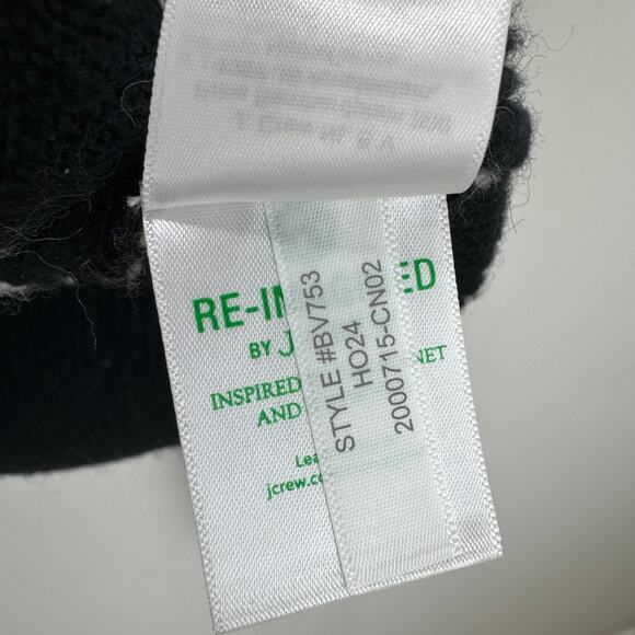 J.Crew Chunky Crewneck Sweater Supersoft Yarn Cropped Oversized Black Small NWT - Picture 10 of 11